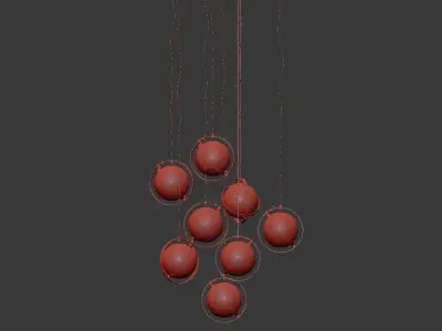 Krassky balls hanging from string 3D model
