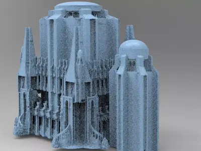 Ancient  stone temple Towers Castle 3D model