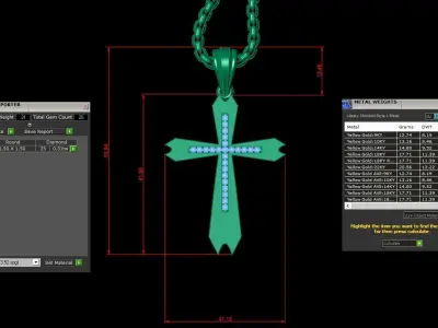 Cross Light Gold 3CP022 3DM STL 3D model