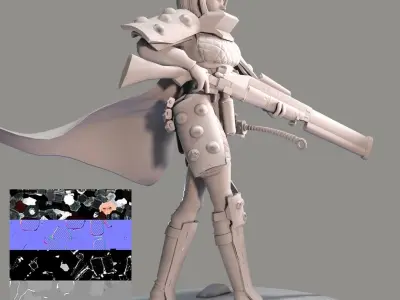 Red Moon Sniper 3D model