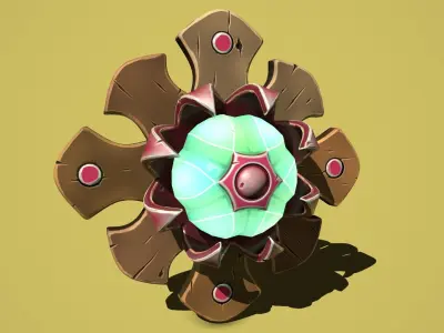 Fantasy flower floor wall lamp Low-poly 3D model
