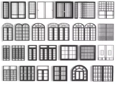 modern windows glass Sliding Architecture 3D model 3