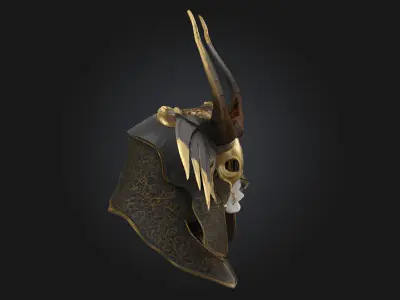 The Horned Sentinel  Silent Watcher of War and Wilderness 3D model