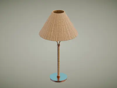 Rattan Table Lamp Low-poly 3D model