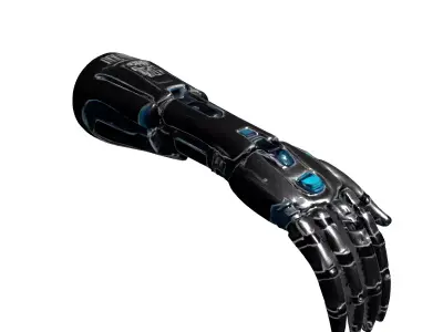Futuristic Robotic Prosthetic Arm Low-poly 3D model