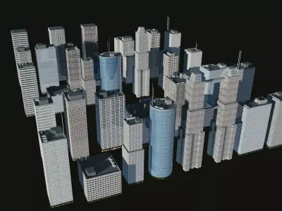 Quick City Building Pack low poly Free low-poly 3D model