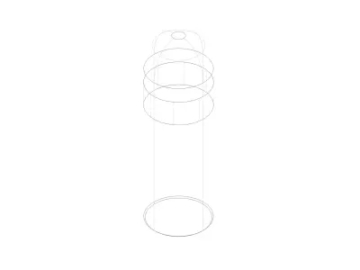 Concrete Bollard with Reflective Band D250 H800 Urban Safety Str 3D model