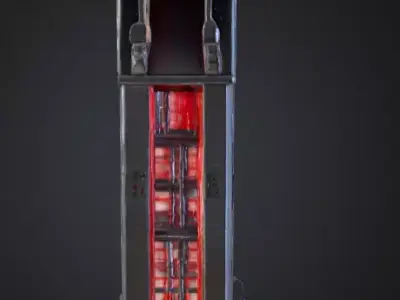 Cyberpunk Megastructure Bridge Low-poly 3D model