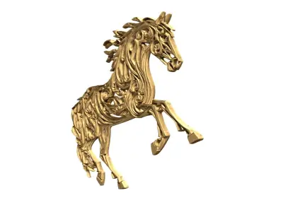 decor set wall panel horse relief mural CNC 08  3D print model purchase
