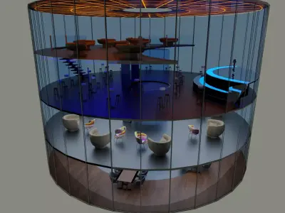 Round Glass House in multi purposes 3D model