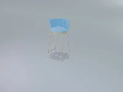 Sleek Modern Bar Stool Contemporary Blue BarStool  Free 3D model