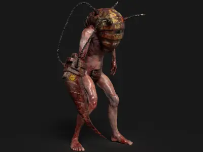 Sci-fi Cyber Victim 1 Low-poly 3D model