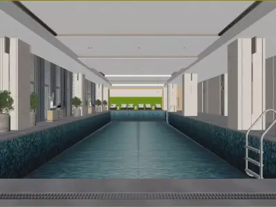 Indoor heated swimming pool 3D model