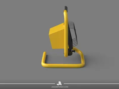 Small Halogen Work Light 3D Model 3D model