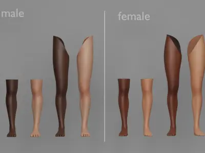 Tattoo Artist Leg Pack 3D model