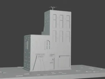 Low Polly Building Free low-poly 3D model