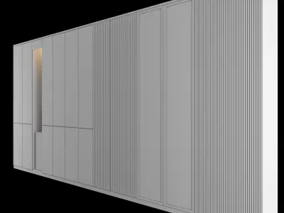 Shelf 3d Model bar cabinet with glass doors 3D model
