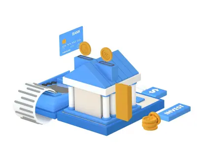Bank Terminal Finance Low Poly Animated Low-poly 3D model