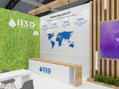 Exhibition Stand Stall Two Side Open 8X10 WITH HALL 3D model