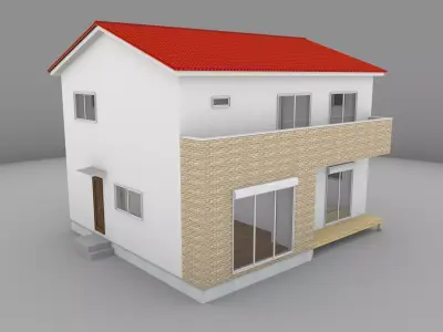 House model for background 08 Low-poly 3D model