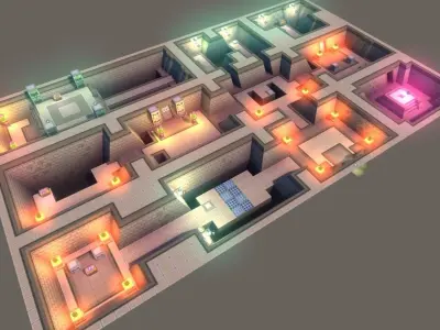 EnviroKit - THE LABYRINTH - Retro Lowpoly Low-poly 3D model