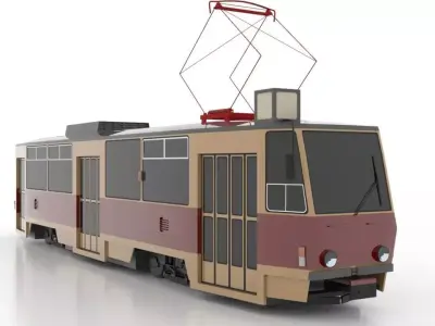 Tatra T6A5 Low Low-poly 3D model