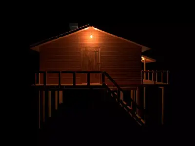 wooden house 3D model