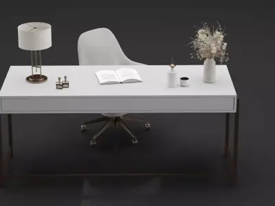Office Furniture Gold Table 3D model