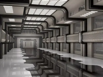 Sci Fi Corridor Apartment 3D model