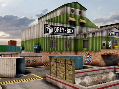 Dockyard Environment - Mobile Optimized for Games Low-poly 3D model