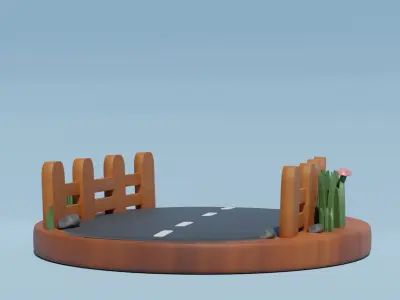 Small Road Scene Diorama  3D model