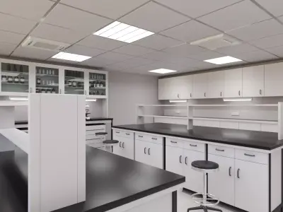Science laboratory 3D model Low-poly 3D model