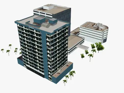 Huntington Apartments Low-poly 3D model