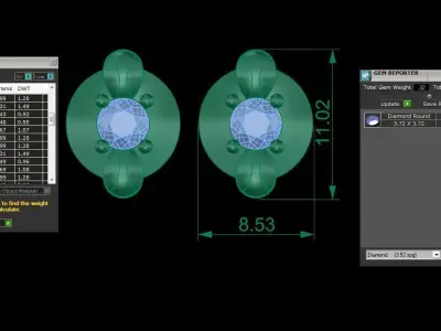 Solitaire Super Light Weight Stud Earring 3D print model
