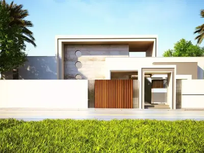 3D Model Modern Single-Story House Low-poly 3D model