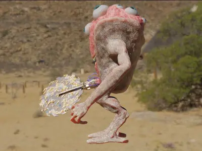 Eyemonster monster holding ball 3D model