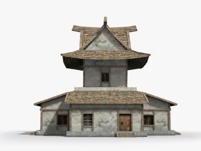 Ancient house x12 Low-poly 3D model