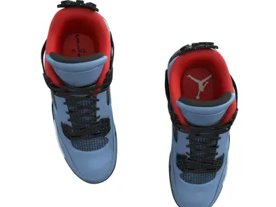 Air Jordan 4 Travis Scott Shoes 3D model