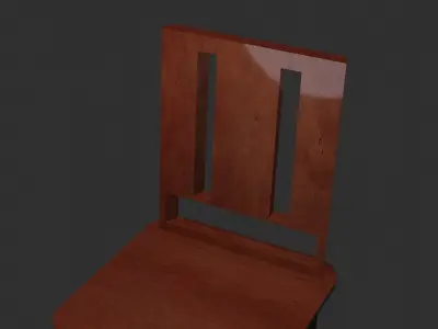 Simple style wooden living room chair  Free low-poly 3D model