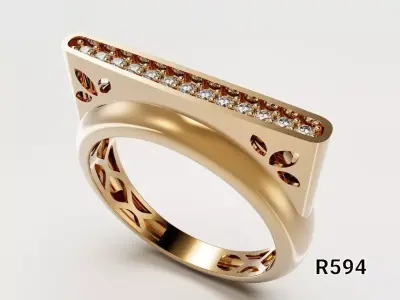 Linear Bar Ring 3D print model