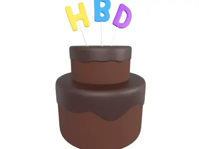 Birthday Cake v1 001 Low-poly 3D model