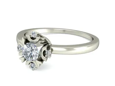 Women Wedding Engagement Ring 3D print model 15