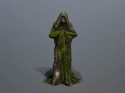 old statue  Low-poly 3D model