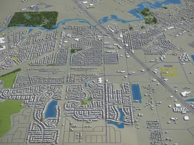 League City Low-poly 3D model