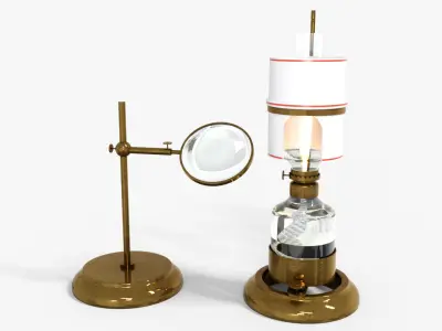 Victorian Lamp And Light Focus Low-poly 3D model
