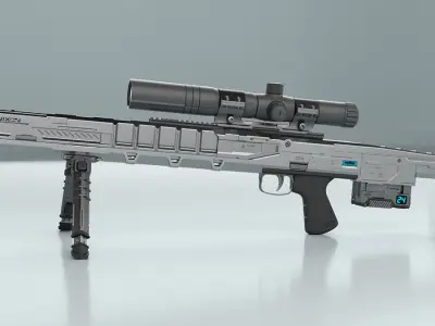 sniper rifle - sci fi 3D model