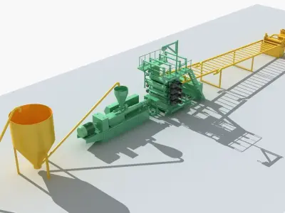 Industrial Equipment 6-Floor Production Line 3D model