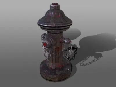 Fire Hydrant Low-poly 3D model