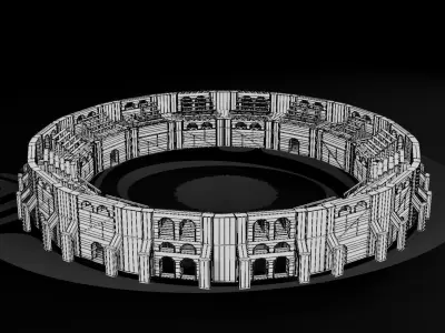 AAA Medieval Colosseum Wooden Arena 01 R Low-poly 3D model