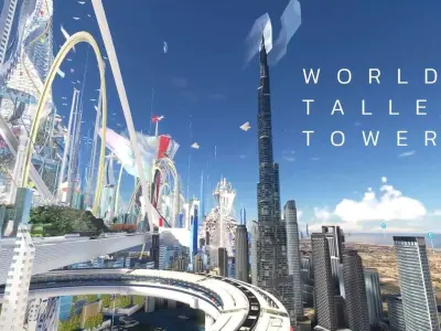 Dubai Ring Tower Low-poly 3D model